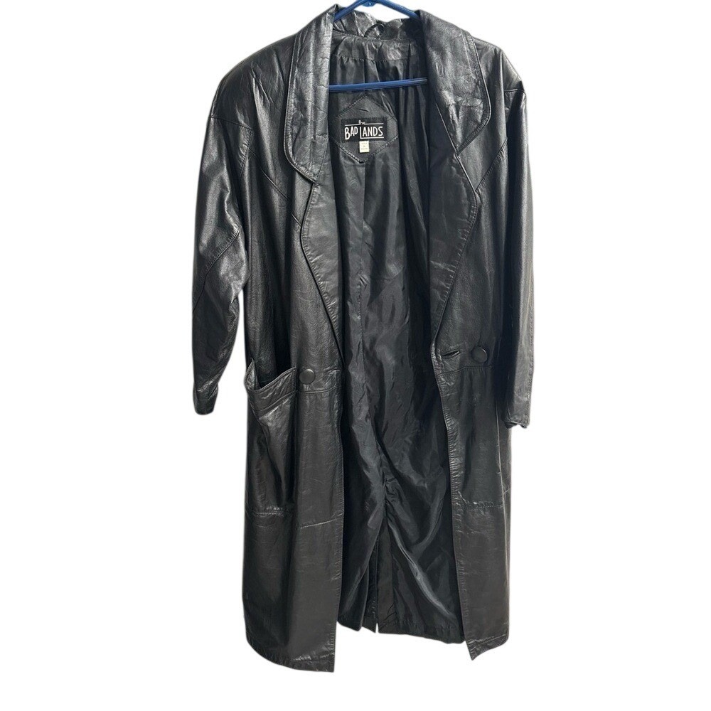 Gorgeous The Bad Lands Women's Size Small Black Long Leather Jacket